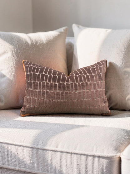 Gaston Y Daniela Fabric Lumbar Pillow Maximo Rose 12x18" Knife Edge Cover