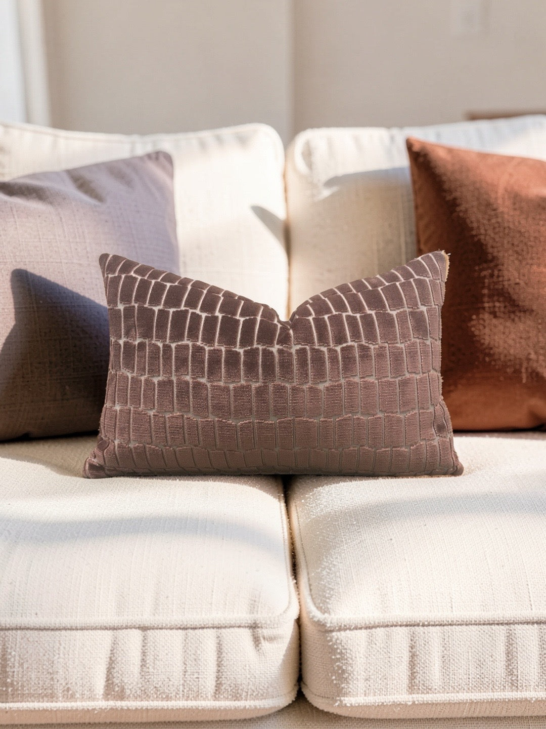 Gaston Y Daniela Fabric Lumbar Pillow Maximo Rose 12x18" Knife Edge Cover