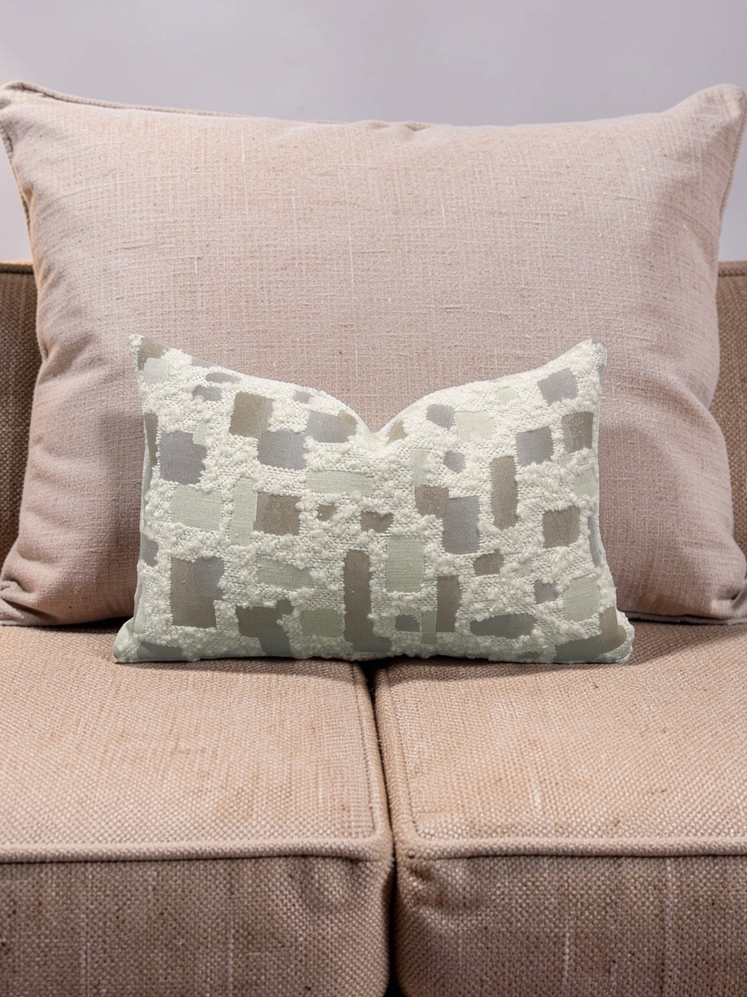 Mica Resin Fabric Lumbar Pillow by Rogers & Goffigon - 12x18" Knife Edge Cover