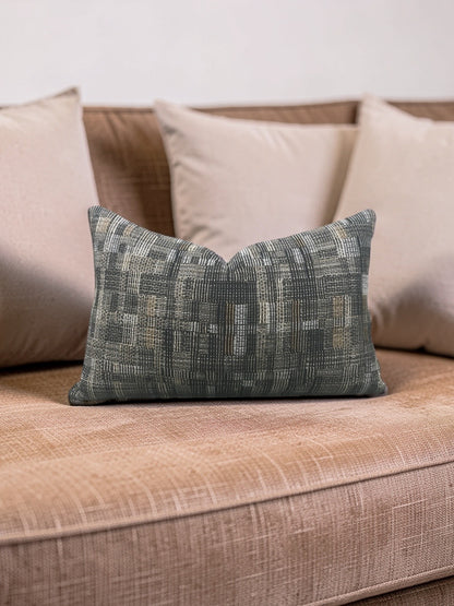 Dedar Fabric Lumbar Pillow Modernist Checkerboard 12x18" Knife Edge Cover