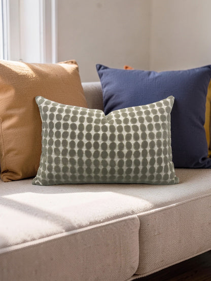 Harlequin Fabric Lumbar Pillow Loopy Spot Moss 12x18" Knife Edge Cover