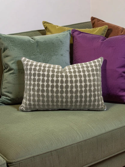 Harlequin Fabric Lumbar Pillow Loopy Spot Moss 12x18" Knife Edge Cover