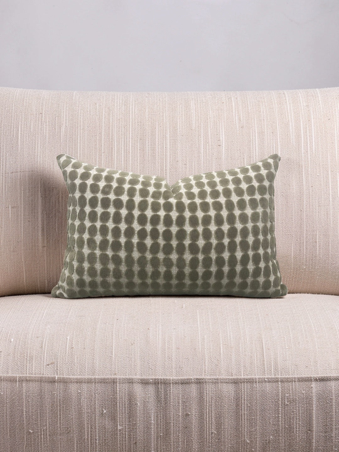 Harlequin Fabric Lumbar Pillow Loopy Spot Moss 12x18" Knife Edge Cover