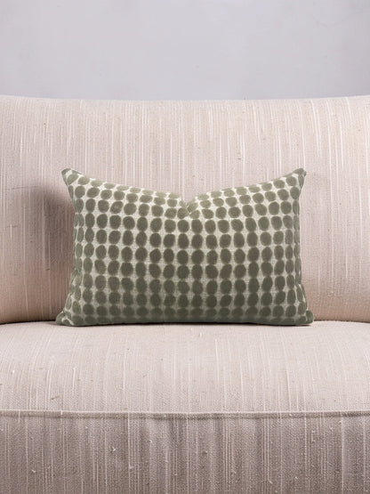 Harlequin Fabric Lumbar Pillow Loopy Spot Moss 12x18" Knife Edge Cover