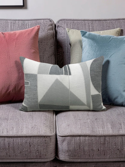 Zinc Textiles Fabric Lumbar Pillow Chiaroscuro Greyscale 12x18" Knife Edge Cover