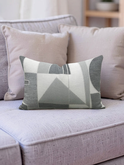 Zinc Textiles Fabric Lumbar Pillow Chiaroscuro Greyscale 12x18" Knife Edge Cover