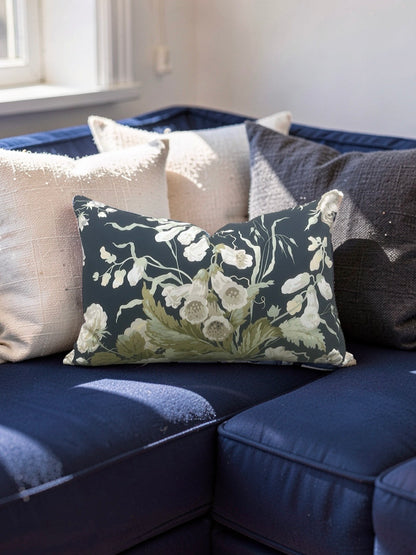 Lumbar Pillow Stapleton Park Navy & Olive 12x18" Knife Edge Cover