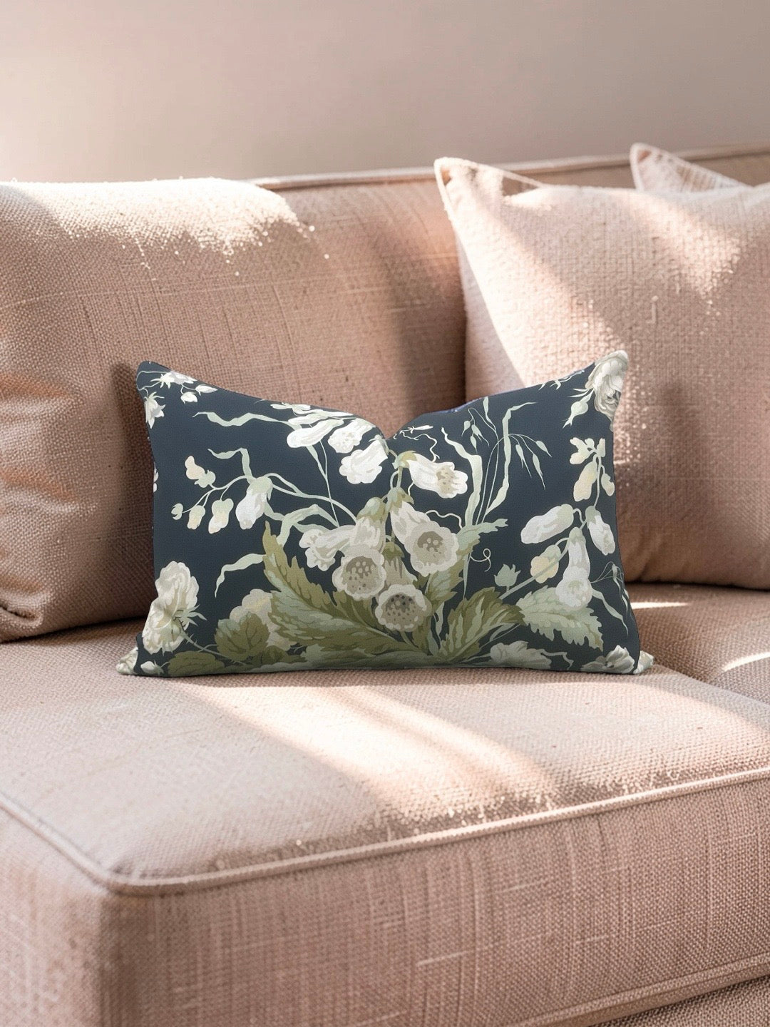 Lumbar Pillow Stapleton Park Navy & Olive 12x18" Knife Edge Cover