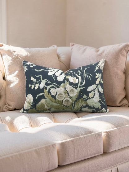 Lumbar Pillow Stapleton Park Navy & Olive 12x18" Knife Edge Cover