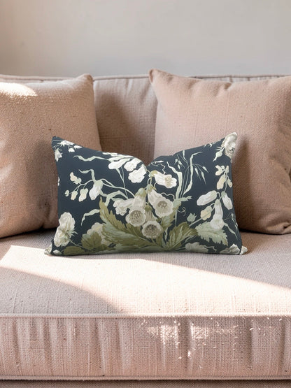 Lumbar Pillow Stapleton Park Navy & Olive 12x18" Knife Edge Cover