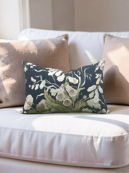 Lumbar Pillow Stapleton Park Navy & Olive 12x18" Knife Edge Cover
