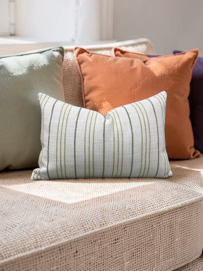 Lumbar Pillow Weathered Stripe Chartreuse 12x18" Knife Edge Cover