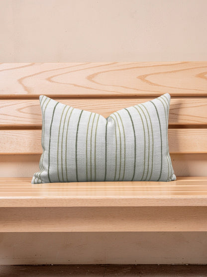 Lumbar Pillow Weathered Stripe Chartreuse 12x18" Knife Edge Cover