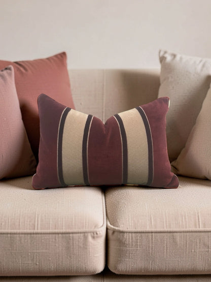 Scalamandre Fabric Lumbar Pillow Galerie Grenat 12x18" Knife Edge Cover