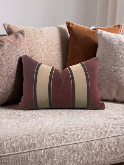 Scalamandre Fabric Lumbar Pillow Galerie Grenat 12x18" Knife Edge Cover