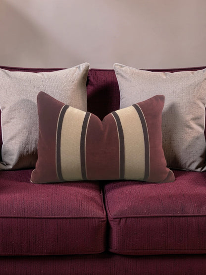 Scalamandre Fabric Lumbar Pillow Galerie Grenat 12x18" Knife Edge Cover