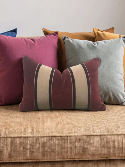 Scalamandre Fabric Lumbar Pillow Galerie Grenat 12x18" Knife Edge Cover