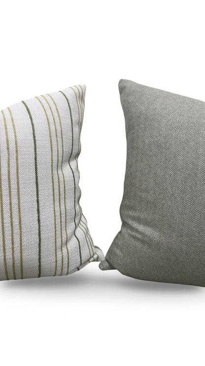 Decorative Pillow Weathered Stripe Chartreuse 18x18" Knife Edge Cover
