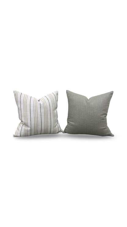 Decorative Pillow Weathered Stripe Chartreuse 18x18" Knife Edge Cover