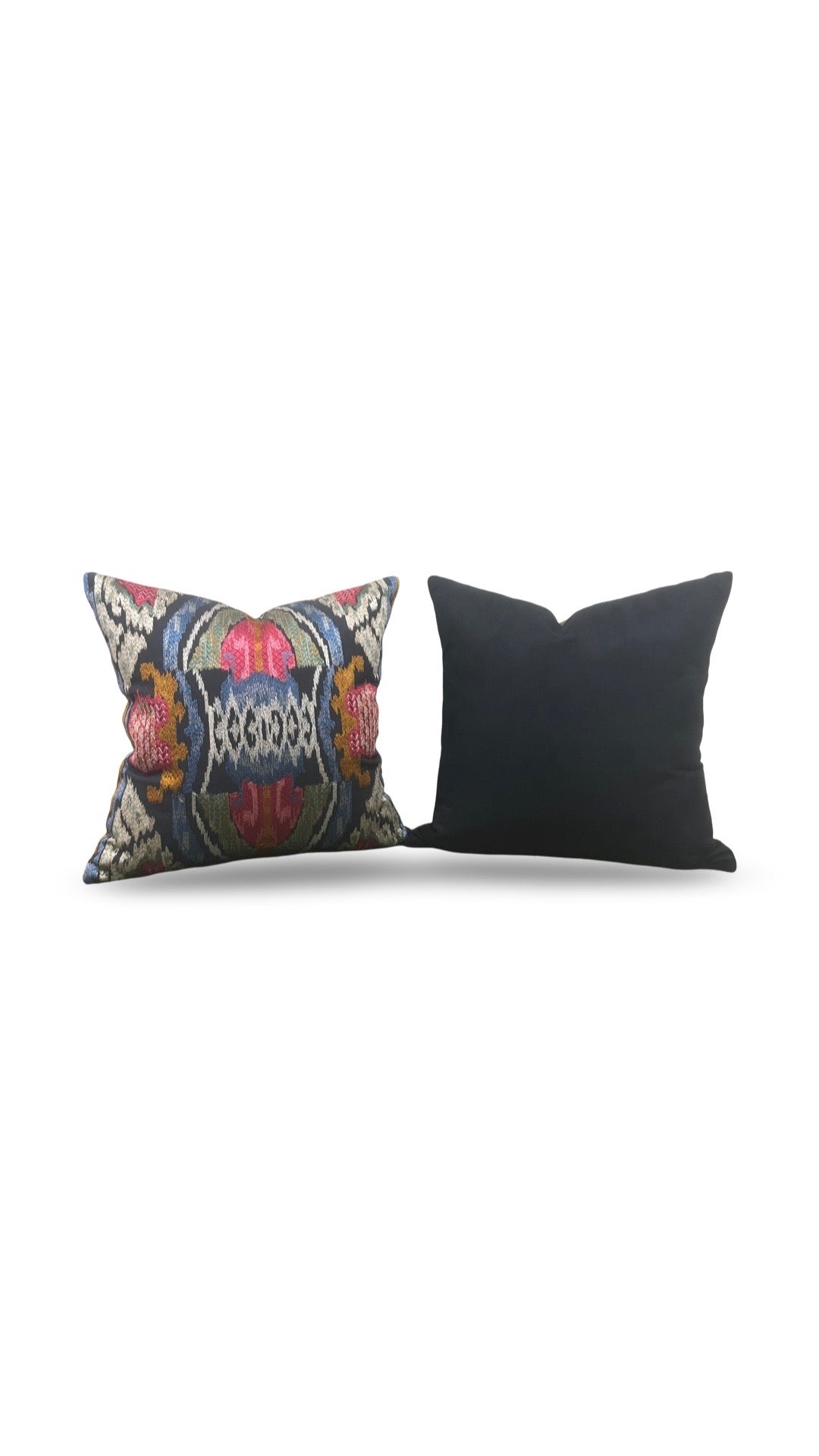 Jim Thompson Embroidered Fabric Decorative Pillow Dance in the Forest Jewel Tones 16x16" Knife Edge Cover