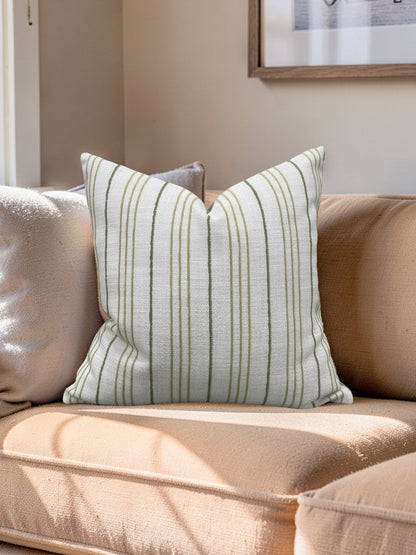 Decorative Pillow Weathered Stripe Chartreuse 18x18" Knife Edge Cover