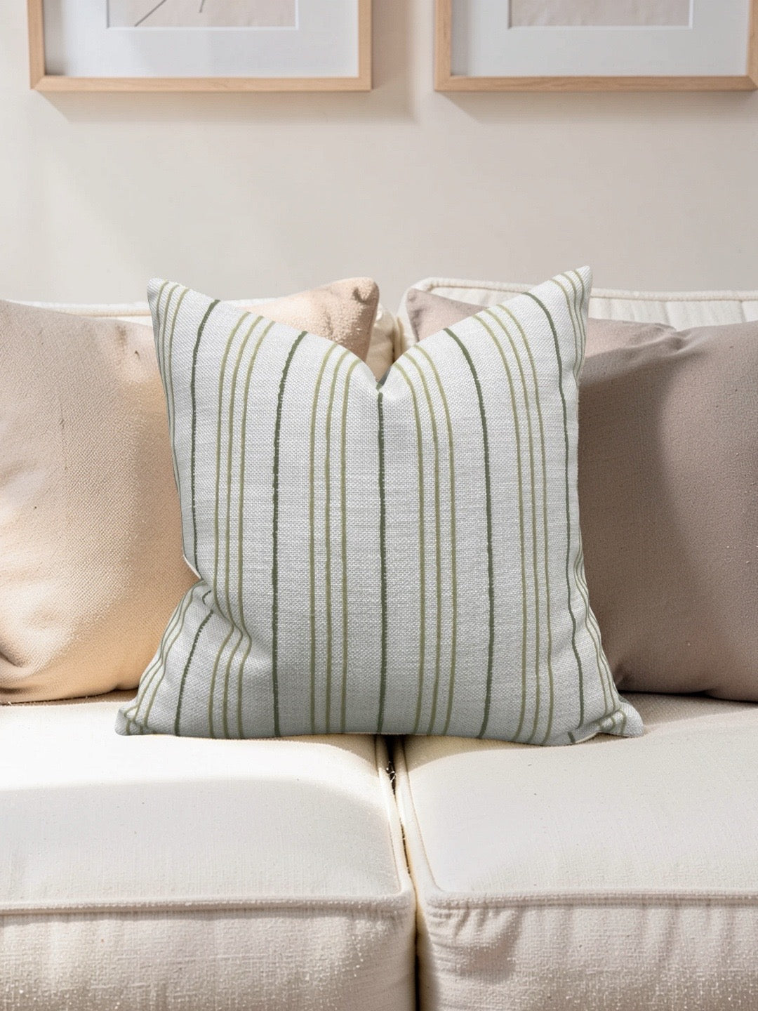 Decorative Pillow Weathered Stripe Chartreuse 18x18" Knife Edge Cover