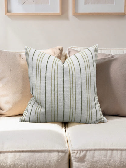 Decorative Pillow Weathered Stripe Chartreuse 18x18" Knife Edge Cover