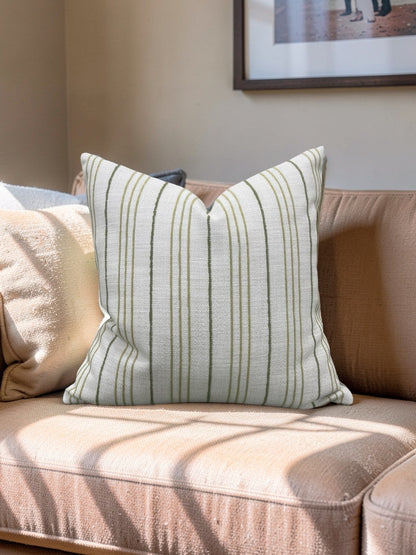 Decorative Pillow Weathered Stripe Chartreuse 18x18" Knife Edge Cover