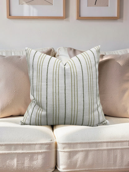 Decorative Pillow Weathered Stripe Chartreuse 18x18" Knife Edge Cover