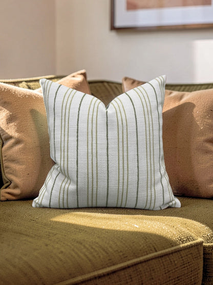 Decorative Pillow Weathered Stripe Chartreuse 18x18" Knife Edge Cover