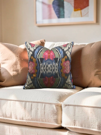 Jim Thompson Embroidered Fabric Decorative Pillow Dance in the Forest Jewel Tones 16x16" Knife Edge Cover