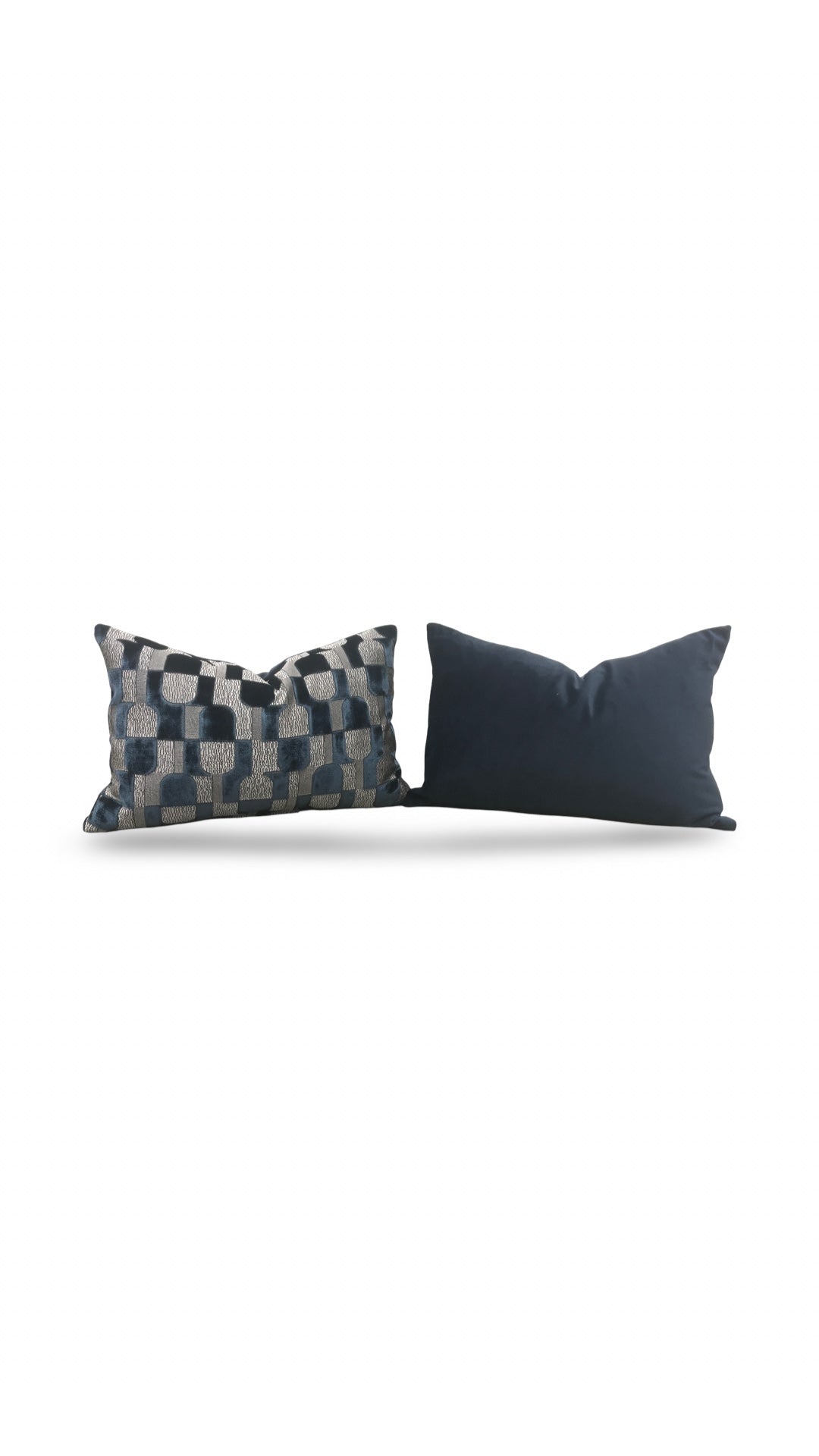 Romo Fabric Lumbar Pillow Jacquard Velvet Arkose Orion 12x18" Knife Edge Cover