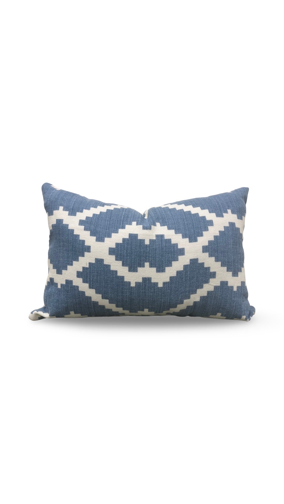 Romo Fabric Lumbar Pillow Lorcan Hamlin Denim 12x18" Knife Edge Cover