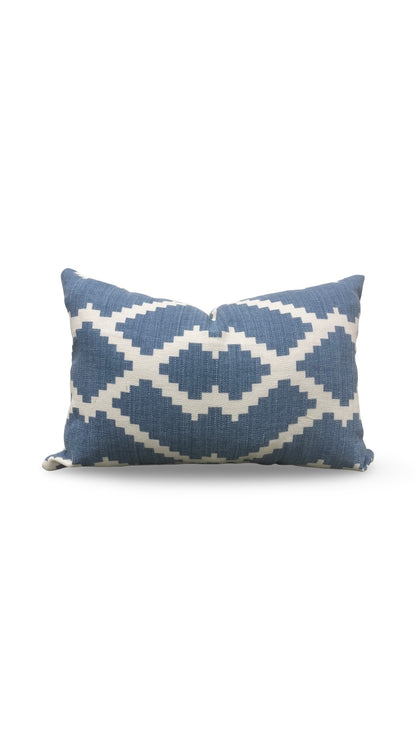Romo Fabric Lumbar Pillow Lorcan Hamlin Denim 12x18" Knife Edge Cover