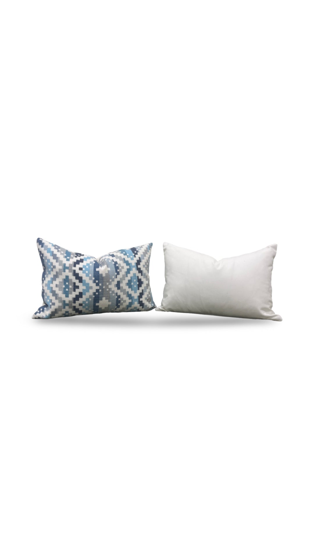Romo Fabric Lumbar Pillow Takana Denim 12x18" Knife Edge Cover