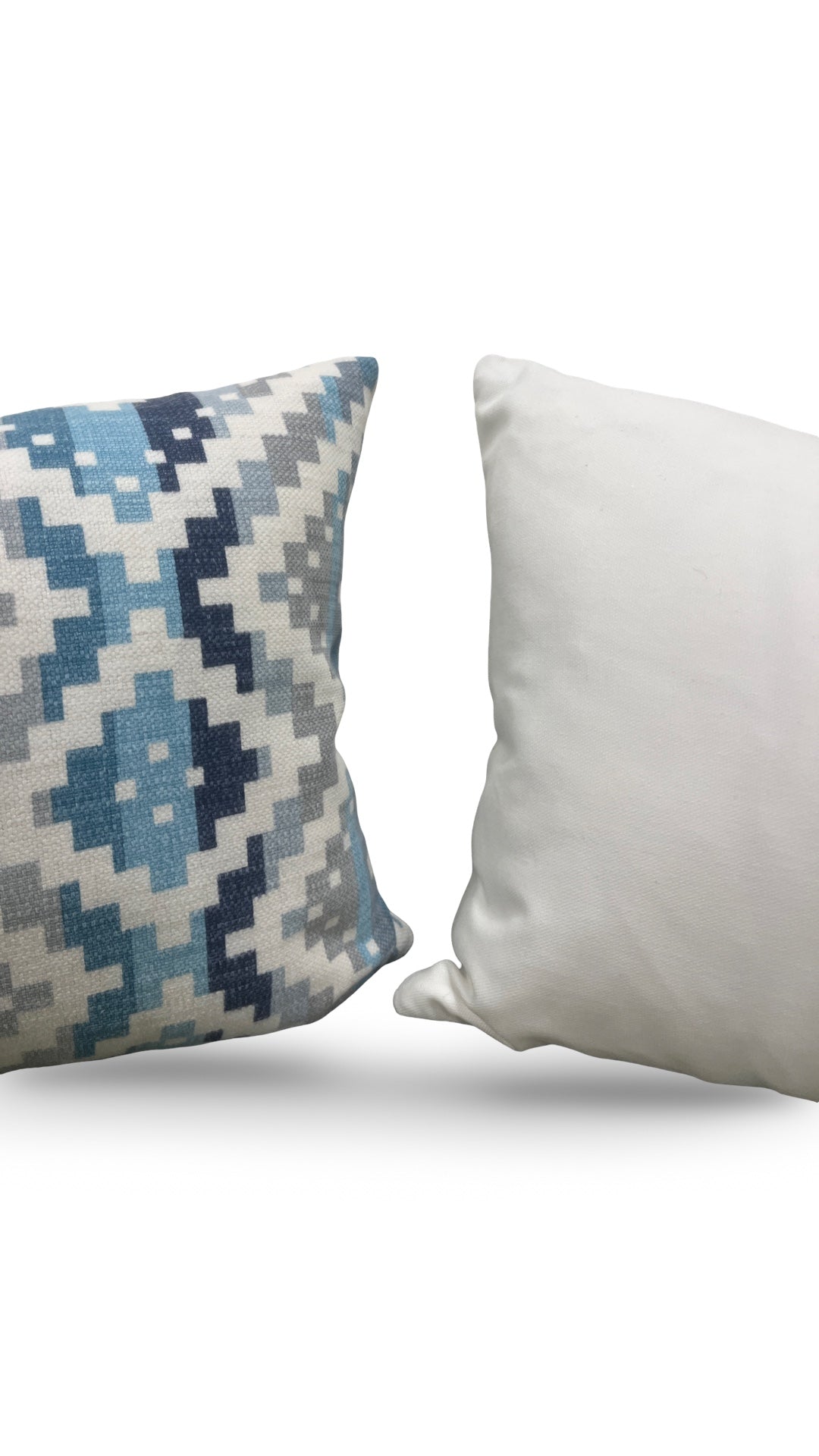 Romo Fabric Lumbar Pillow Takana Denim 12x18" Knife Edge Cover