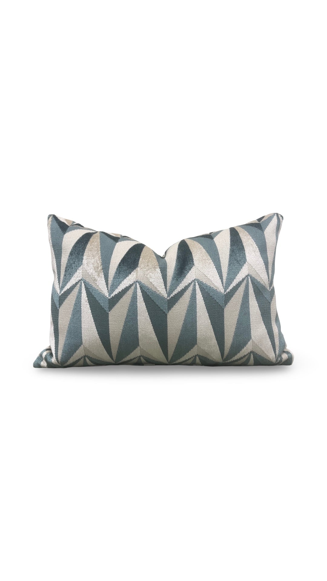 Kirby Fabric Lumbar Pillow Origami Rockets Sea Foam 12x18" Knife Edge Cover