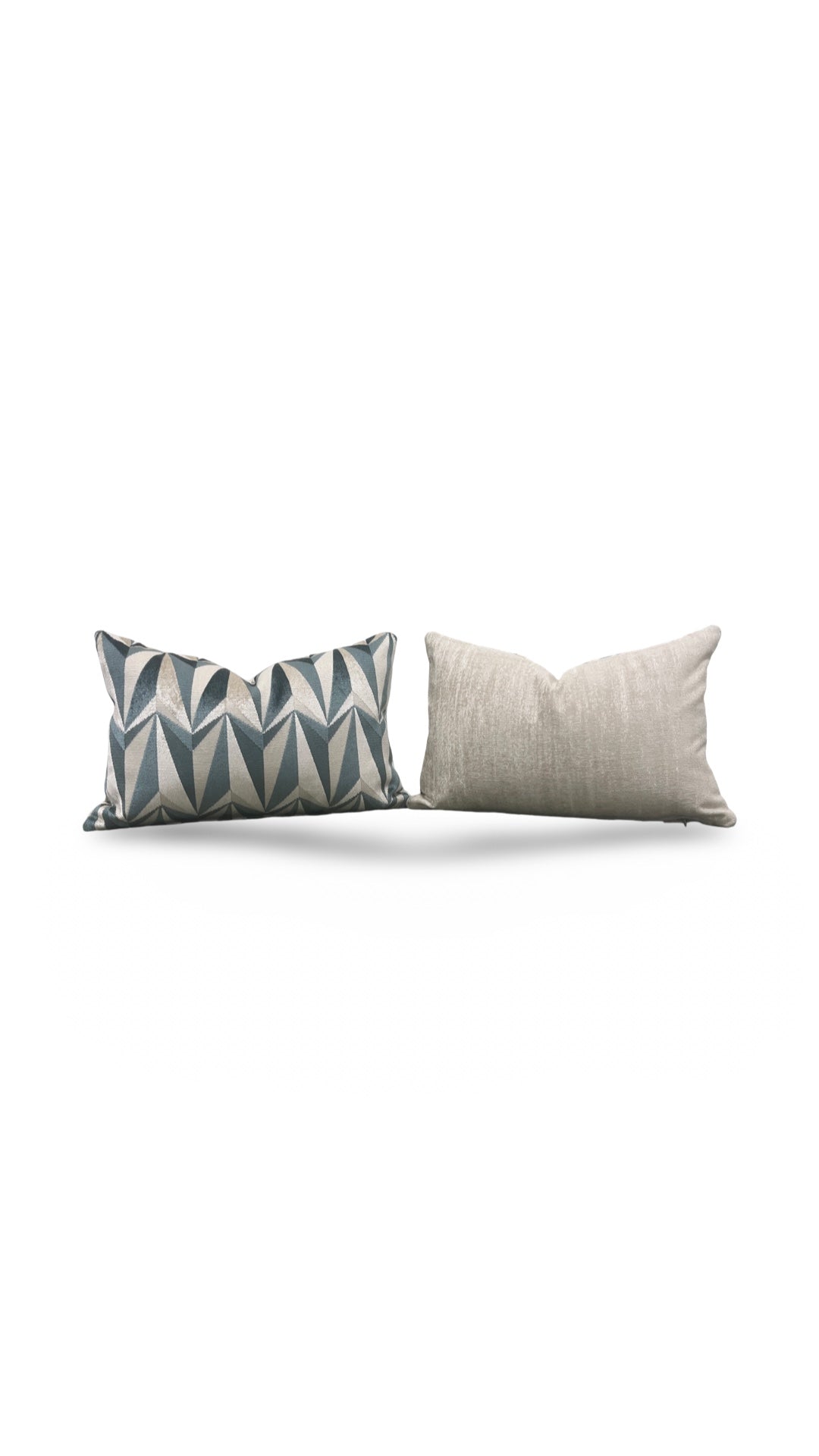 Kirby Fabric Lumbar Pillow Origami Rockets Sea Foam 12x18" Knife Edge Cover