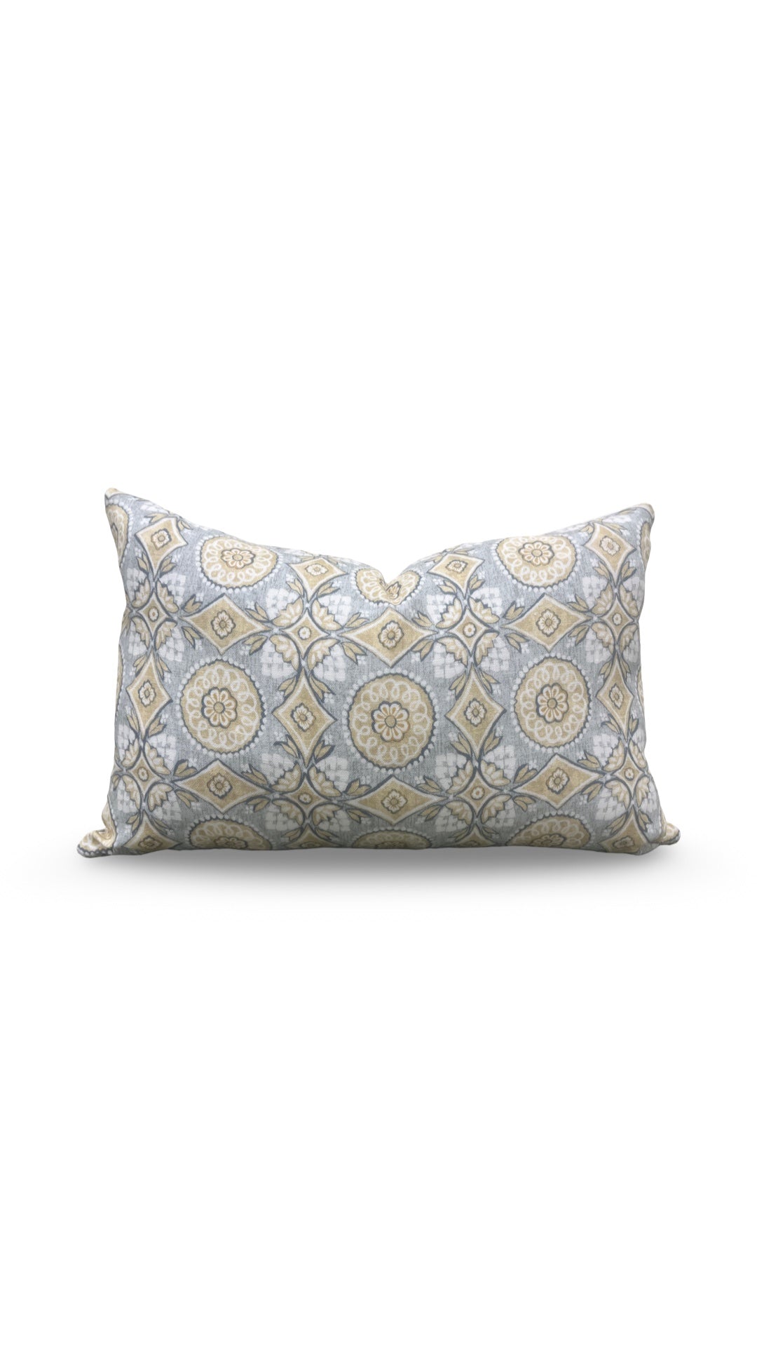 Marvic London Fabric Lumbar Pillow Figaro Duck Egg 12x18" Knife Edge Cover