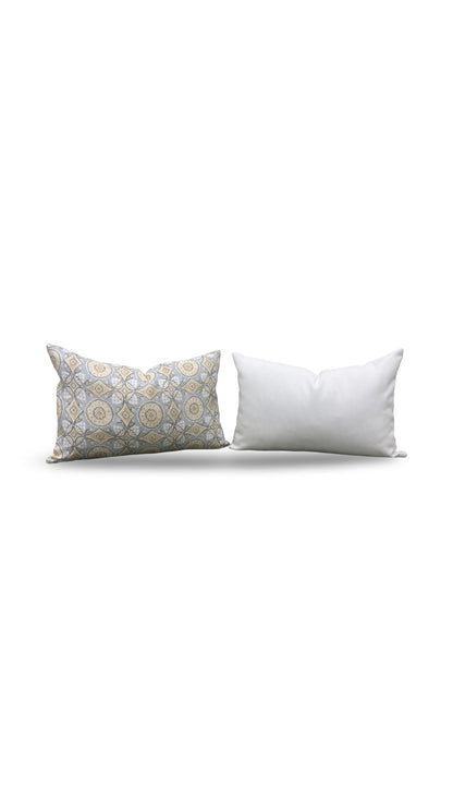 Marvic London Fabric Lumbar Pillow Figaro Duck Egg 12x18" Knife Edge Cover