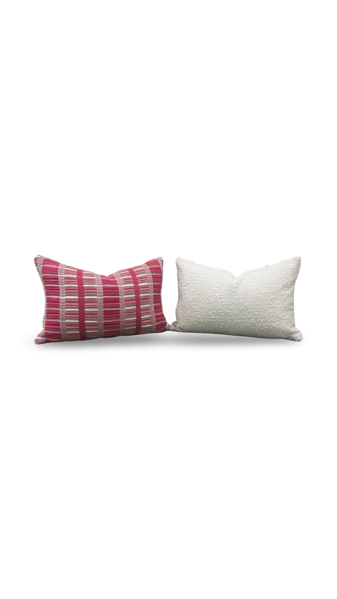 Schumacher Fabric Lumbar Pillow Palopo Hand Woven Stripe 12x18" Knife Edge Cover
