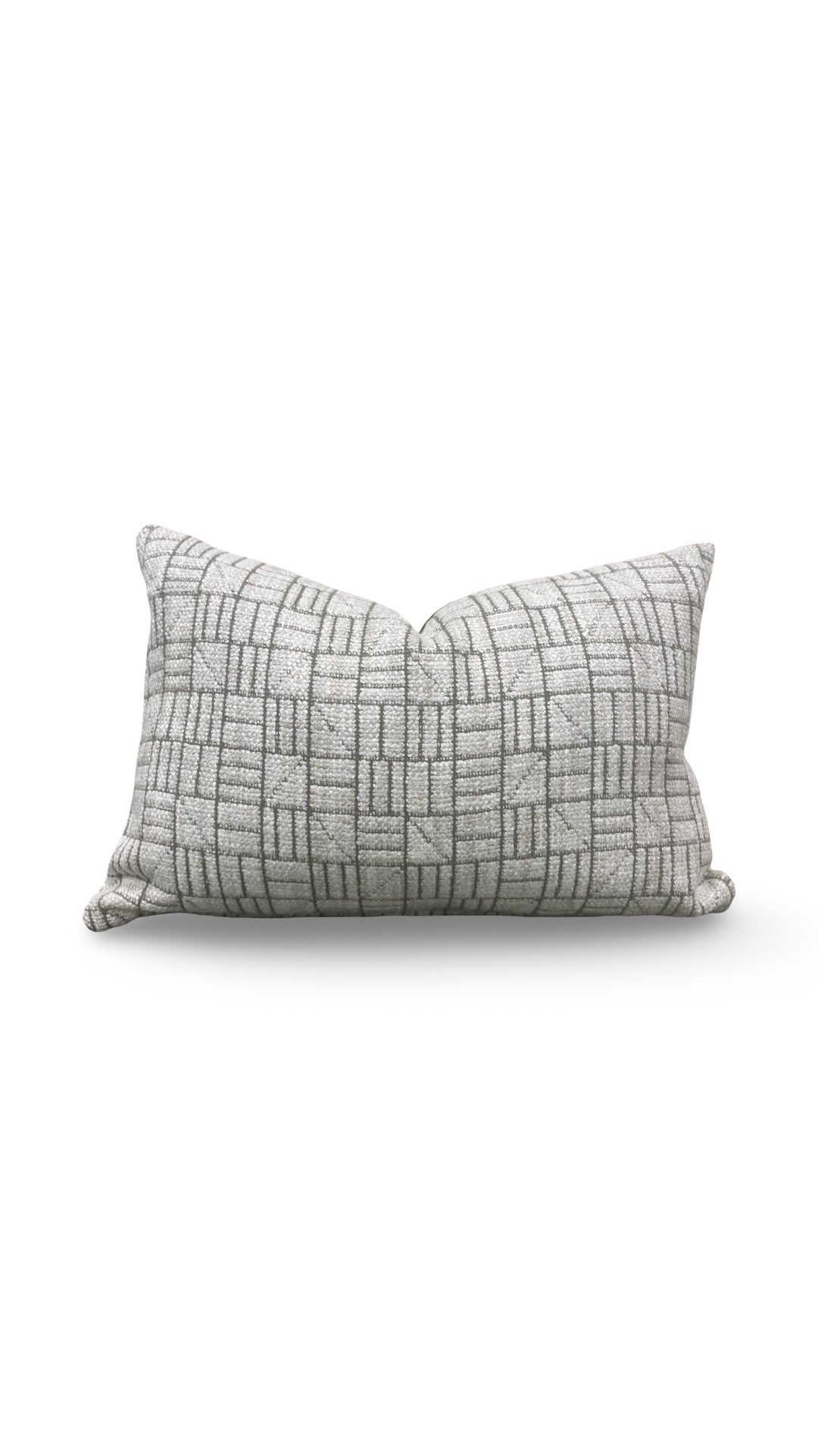 Mark Alexander Fabric Lumbar Pillow - Mark Alexander Crosstown Parchment 12x18" Knife Edge Cover