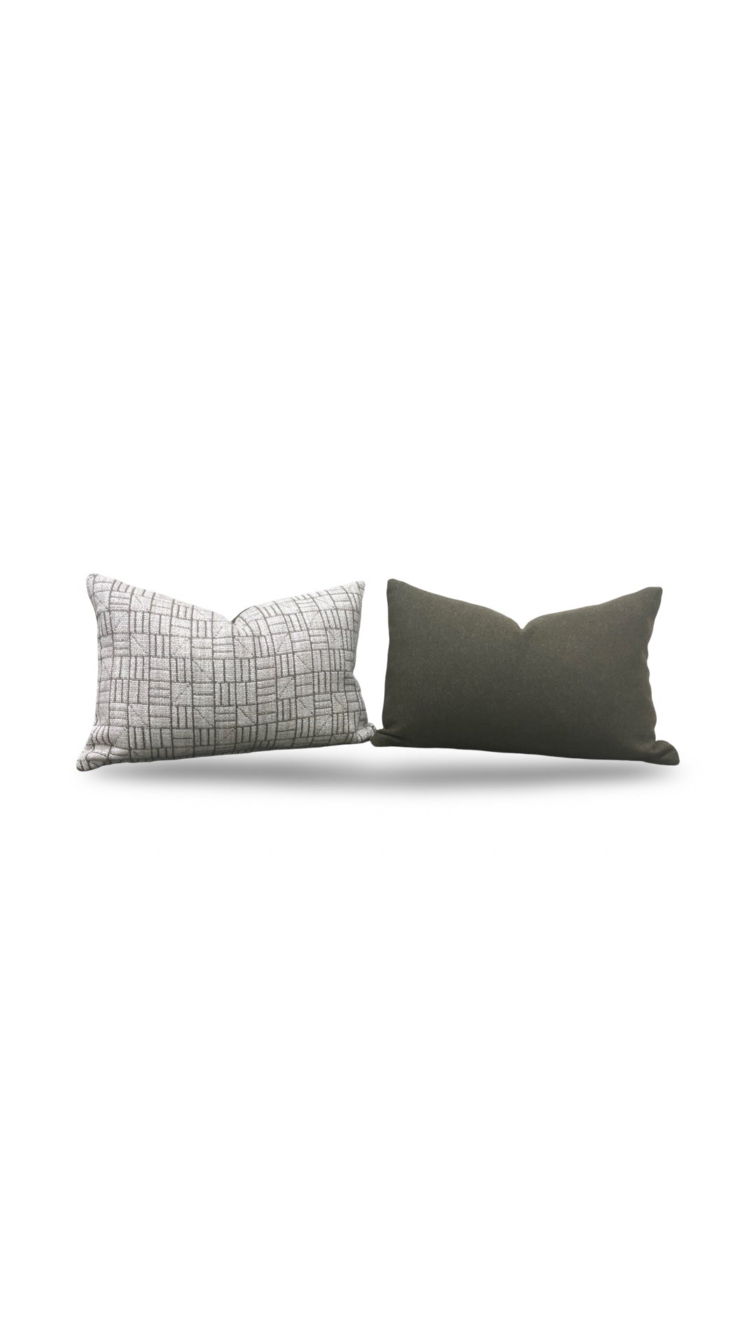 Mark Alexander Fabric Lumbar Pillow - Mark Alexander Crosstown Parchment 12x18" Knife Edge Cover