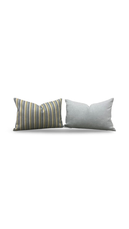 Romo Fabric Lumbar Pillow Elbury Alba Verde 12x18" Knife Edge Cover