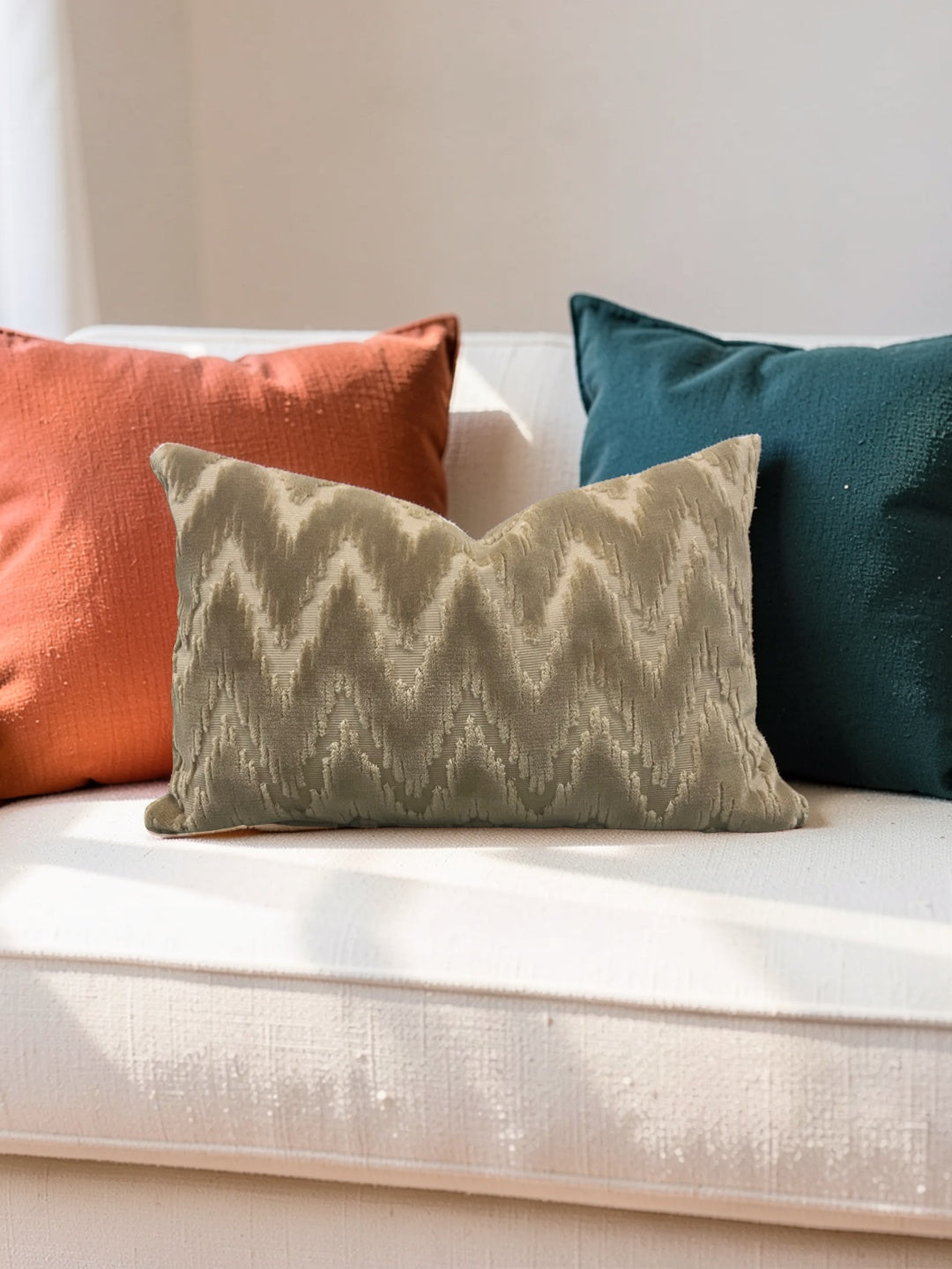 Brentano Fabric Lumbar Pillow Andamento 12x18" Knife Edge Cover