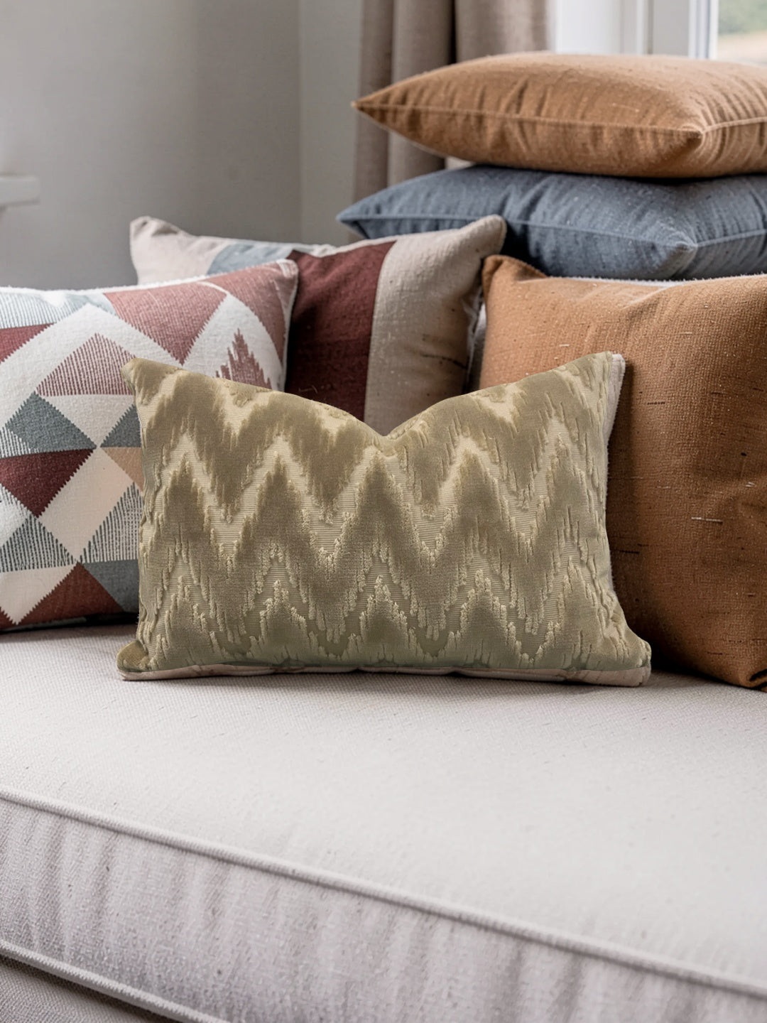 Brentano Fabric Lumbar Pillow Andamento 12x18" Knife Edge Cover