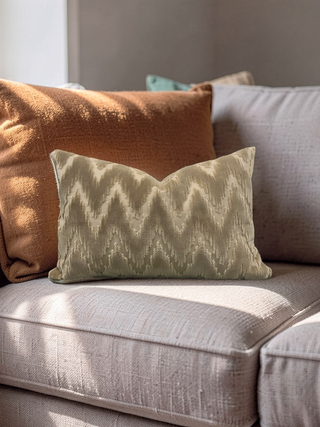 Brentano Fabric Lumbar Pillow Andamento 12x18" Knife Edge Cover