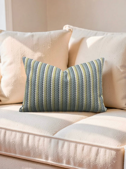 Romo Fabric Lumbar Pillow Elbury Alba Verde 12x18" Knife Edge Cover