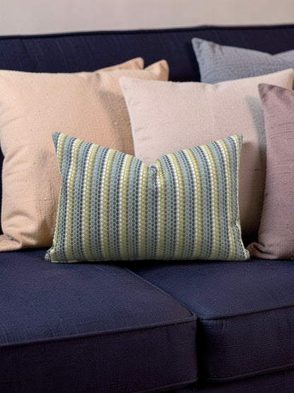 Romo Fabric Lumbar Pillow Elbury Alba Verde 12x18" Knife Edge Cover