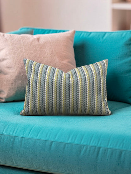 Romo Fabric Lumbar Pillow Elbury Alba Verde 12x18" Knife Edge Cover